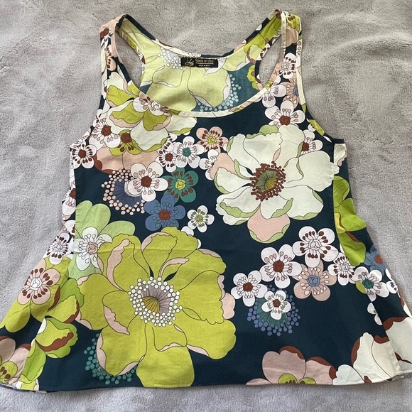 Handmade Hands of Gold Cottagecore Vintage Floral Print Sleeveless Top 60’s 70’s - Picture 8 of 11